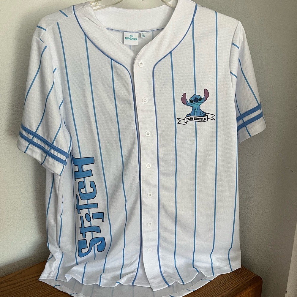 Disney Stitch White and Blue Jersey